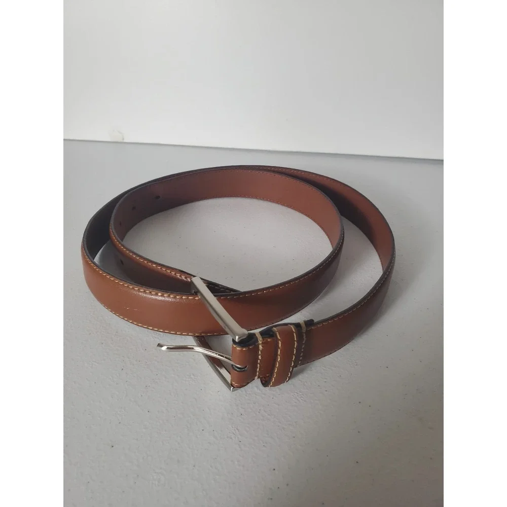 Brooks Brothers Belt Mens 40 Brown Genuine Leather Handcrafted Usa